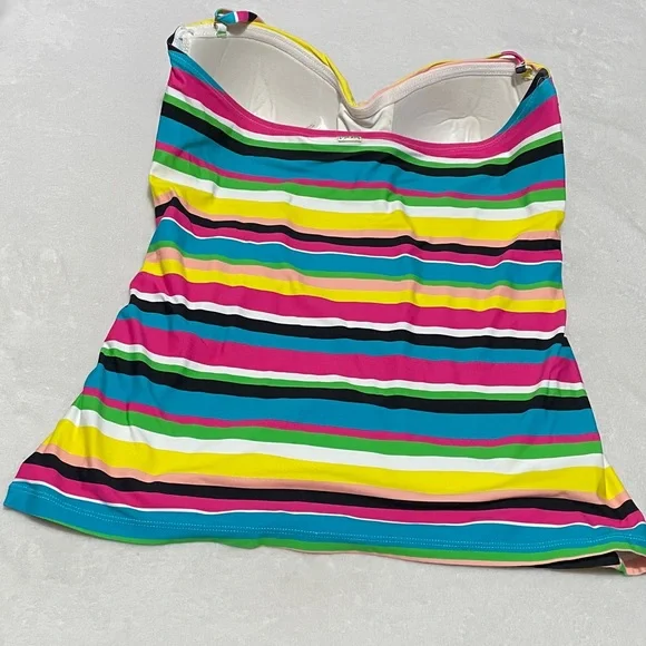 Anne Cole Striped One Piece SwimTankini Top Sz X-Large - Picture 3 of 13